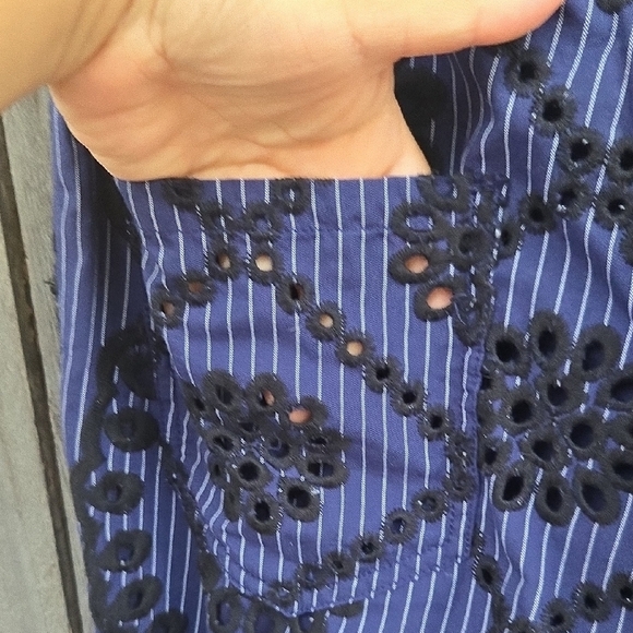 Anthropologie Ett Twa Wide Leg Pants Floral Pull On Cropped Textured - Picture 5 of 7